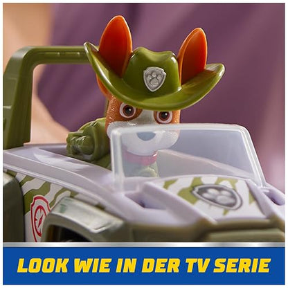 Paw Patrol, vehículo de Rescate de la Jungla de Tracker, vehículo de Juguete con Figura de acción Coleccionable, Juguetes respetuosos con el Medio Ambiente para niños y niñas a Partir de 3 años