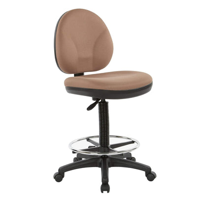 Office Star DC Series - Silla de Dibujo con Asiento y Respaldo esculpidos, Soporte Lumbar Integrado y Anillo de pie Ajustable, Tela Negra Icono