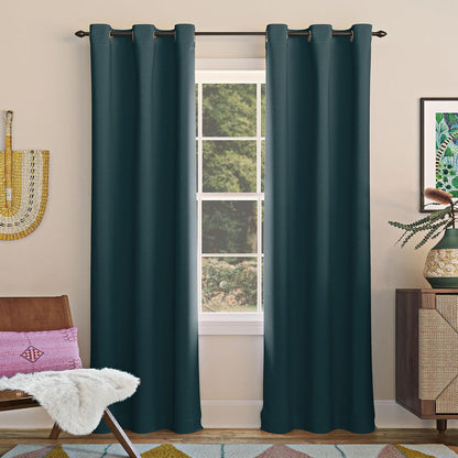 Sun Zero Easton - Cortina Opaca con Ojales, Panel Individual - Verde azulado - 101.6An x 160Al cm (1 Paneles)