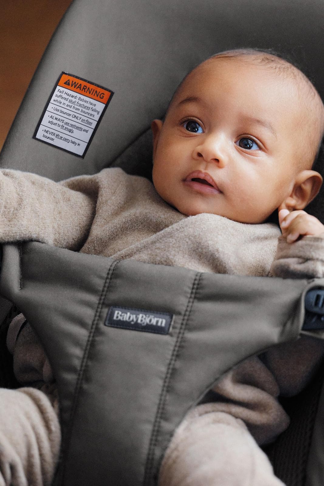 BabyBjörn Bouncer Balance Soft, Dark Gray, Woven/Jersey, Tri-Fabric | 2-in-1 Adjustable Baby Bouncer Seat and Toddler Chair, Newborn to Toddler (8-29 lbs), 4 positions, Lightweight & Portable