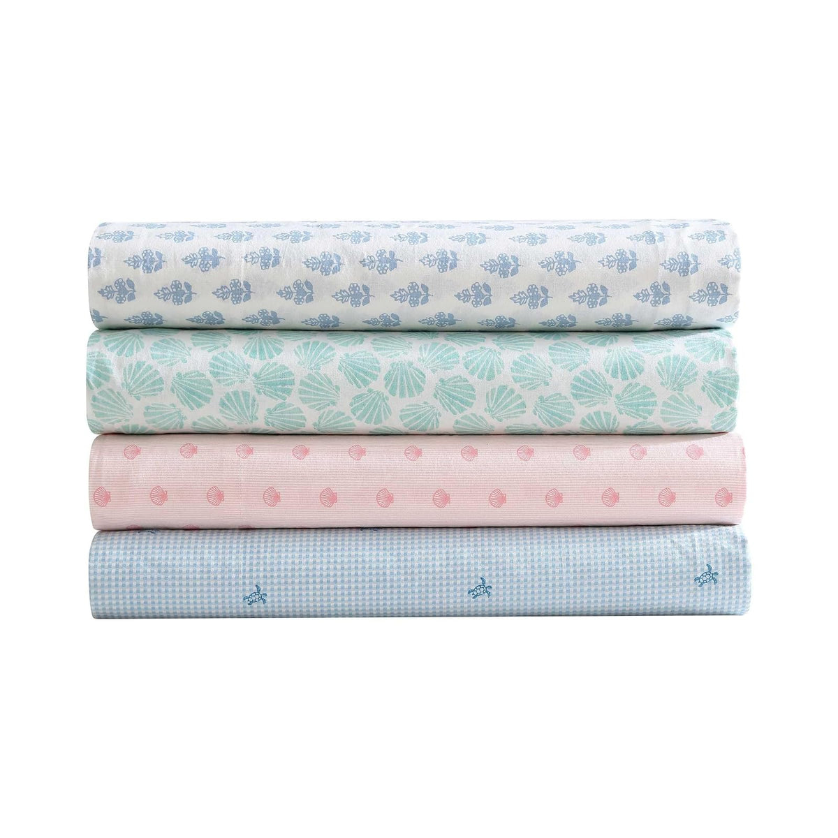Laura Ashley - Juego de sábanas matrimoniales, algodón percal, Ligero y Transpirable para decoración del hogar (Azul [Turtle Gingham Blue], matrimonial)