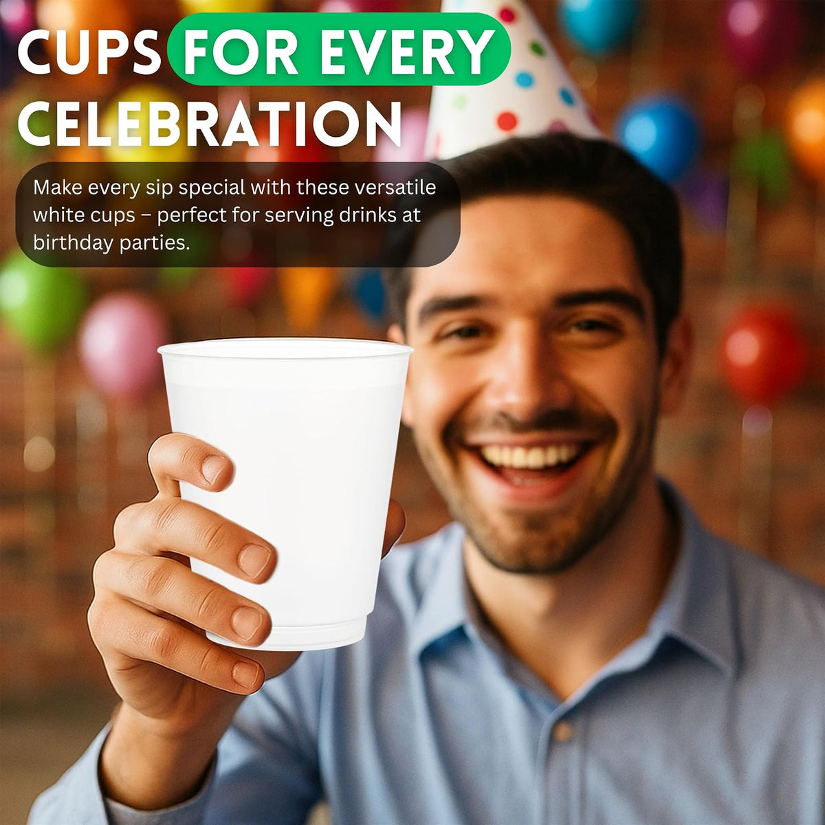 Concession Essentials - Vasos de plástico Frost Flex de 12 onzas, vasos reutilizables inastillables para fiestas, bodas y eventos, paquete de 50