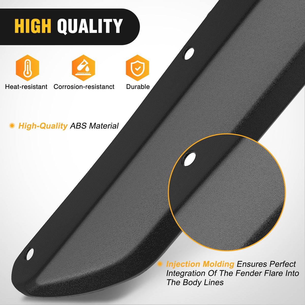 Nilight - Juego de extensiones de guardabarros para 2020, 2021, 2022, 2023, 2024, 2025 Gladiator JT (solo para arcos de ruedas bajas) todoterreno ensanchado delantero trasero plano, 4 piezas
