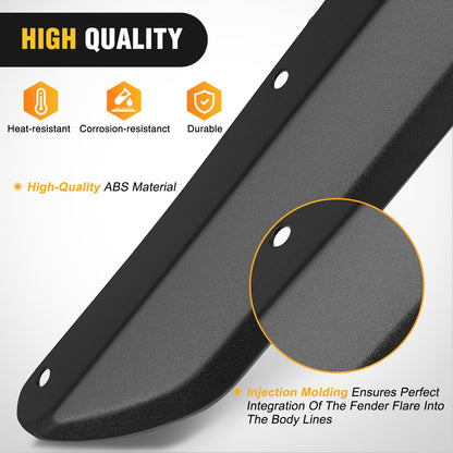 Nilight - Juego de extensiones de guardabarros para 2020, 2021, 2022, 2023, 2024, 2025 Gladiator JT (solo para arcos de ruedas bajas) todoterreno ensanchado delantero trasero plano, 4 piezas