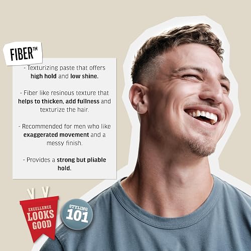 American Crew Fiber, 3 Oz, Fibra para Cabello | Fijación fuerte, brillo suave, acabado mate, cera para cabello liso a ondulado, fácil de lavar