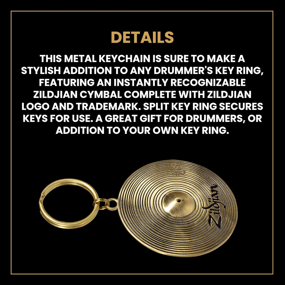 Zildjian - Llavero de platillo de latón, Latón, 2"