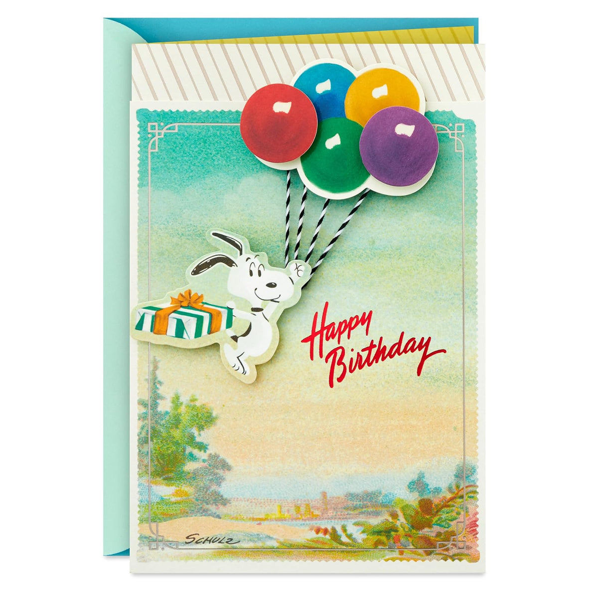 Hallmark Peanuts Tarjeta de cumpleaños (Snoopy, globos)