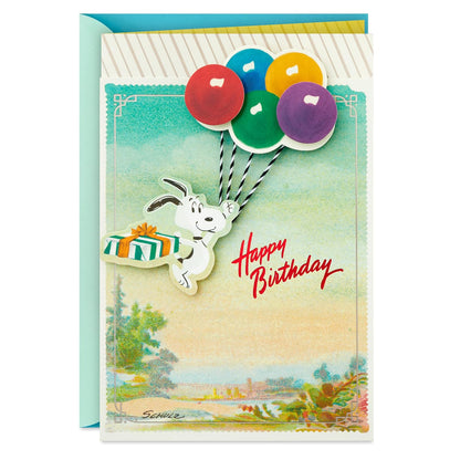 Hallmark Peanuts Tarjeta de cumpleaños (Snoopy, globos)