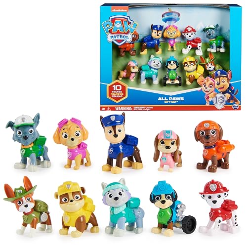 Paw Patrol, 10.º Aniversario, Set de Regalo de Figuras de Juguete con 10 Figuras de acción coleccionables, Juguetes para niños a Partir de 3 años