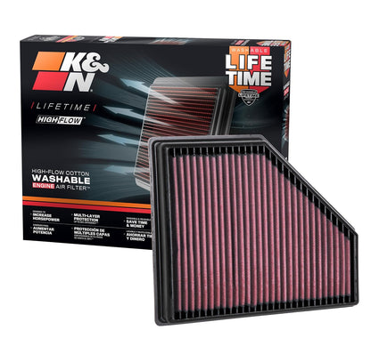 K&N Filtro de Aire Alto Flujo Lavable para BMW 2019-2025 33-3136