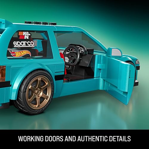 Mattel Brick Shop Hot Wheels Juguete de Construcción Speed Honda 2 con Piezas Metálicas y Auto Diecast, para Niños de 10 Años en Adelante