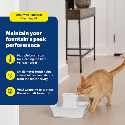 PetSafe Drinkwell Dog and Cat Water Fountain Cleaning Kit - Includes 3 Brushes to Fit Most Pet Fountains - Durable, Rust-Resistant Material