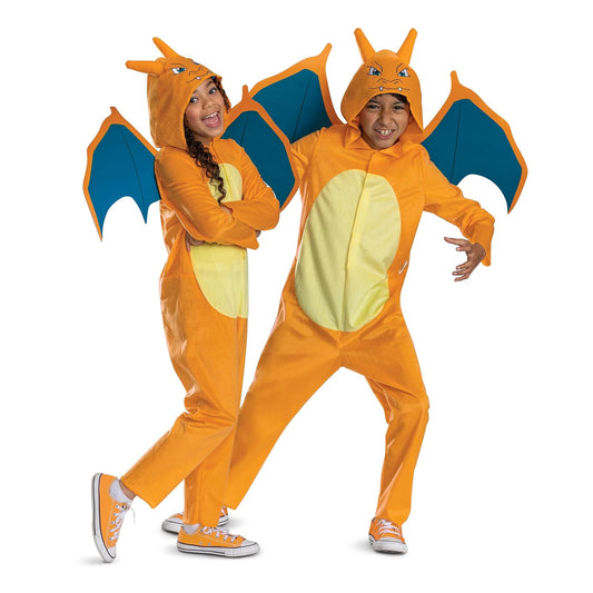 Disguise Disfraz de Pokémon Charizard para Niño | XL (14-16), overol con capucha, alas desmontables, diseño oficial Pokémon
