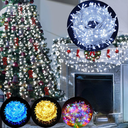 DOSYU Luces Navideñas LED 10 m, 200 LED, 8 Modos, IP44 - 10M 200LED - Blanco frío