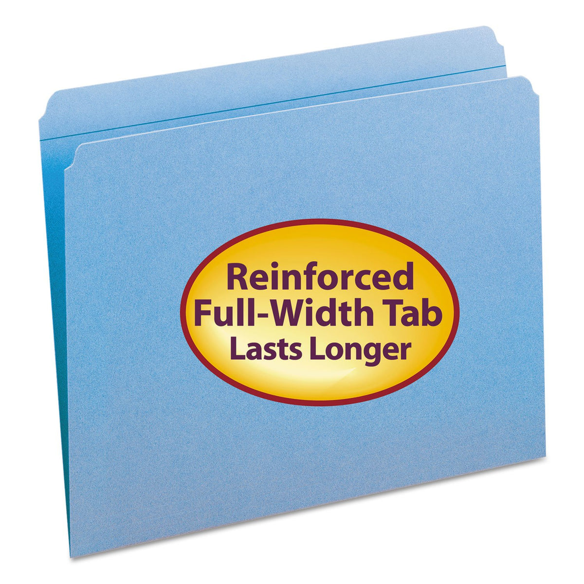 Smead Straight Cut Archivo Carpetas, reforzada Tab, tamaño carta, 100 por caja, Azul, Letter