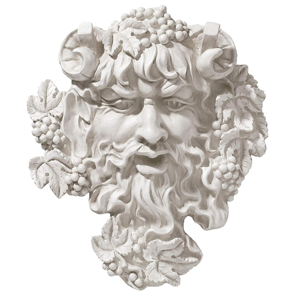 Design Toscano Bacchus, God of Wine Greenman Wall Sculpture, Medium, 12 Inch, Polyresin, Antique Stone