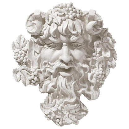 Design Toscano Bacchus, God of Wine Greenman Wall Sculpture, Medium, 12 Inch, Polyresin, Antique Stone