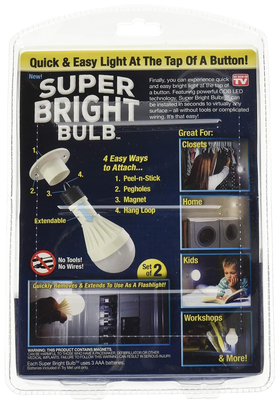 foco LED inalámbrica súper brillante, color blanco