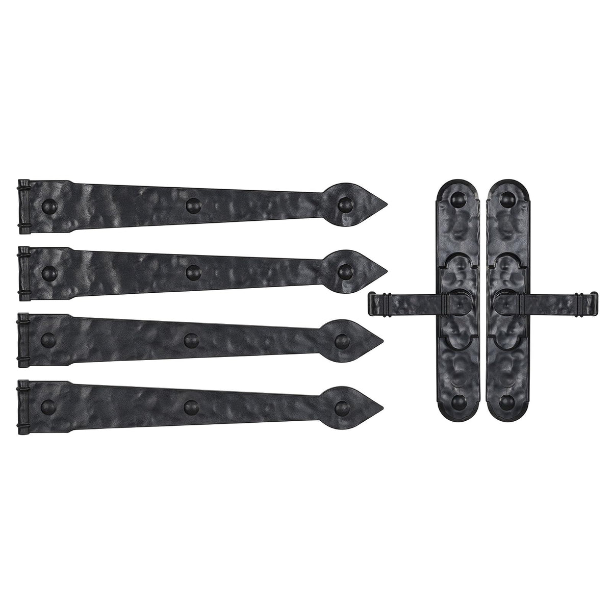 Household Essentials Premium Carriage House Lever Handle & Hinge 6 Piece Garage Door Magnet, Black - Bisagras prémium con palanca