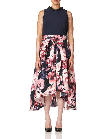 S.L. Fashions Vestido Largo Floral para Mujer, Talla Grande
