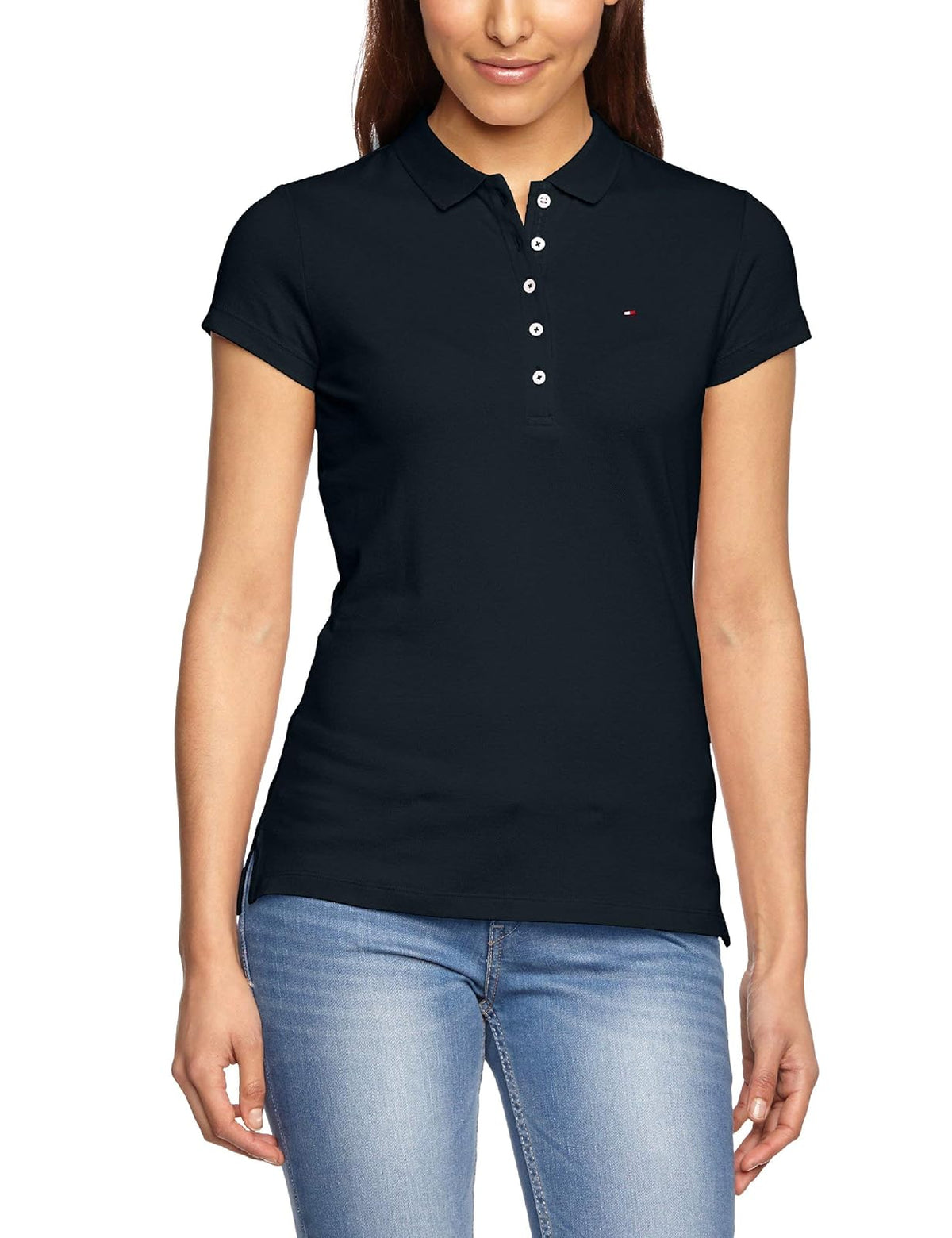 Tommy Hilfiger Damen Poloshirt Kurzarm Heritage Slim Fit
