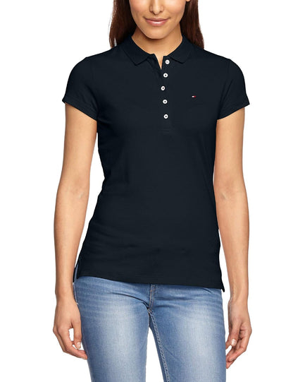 Tommy Hilfiger Damen Poloshirt Kurzarm Heritage Slim Fit