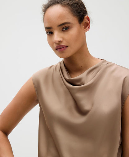 Calvin Klein Womens Satin Cowl Neck Blouse