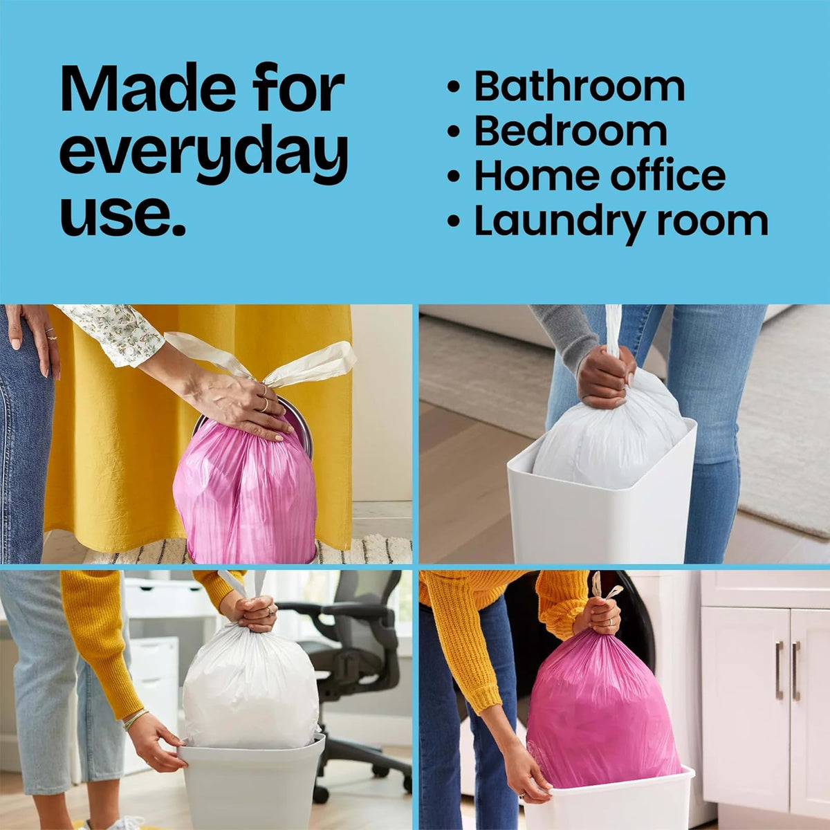 Glad OdorShield Small Drawstring Trash Bags - Febreze Beachside Breeze - 4 Gallon - 80 Count
