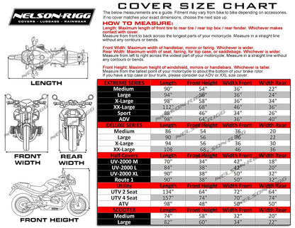 Nelson-Rigg Deluxe All-Season Motorcycle Cover (Black, X-Large)