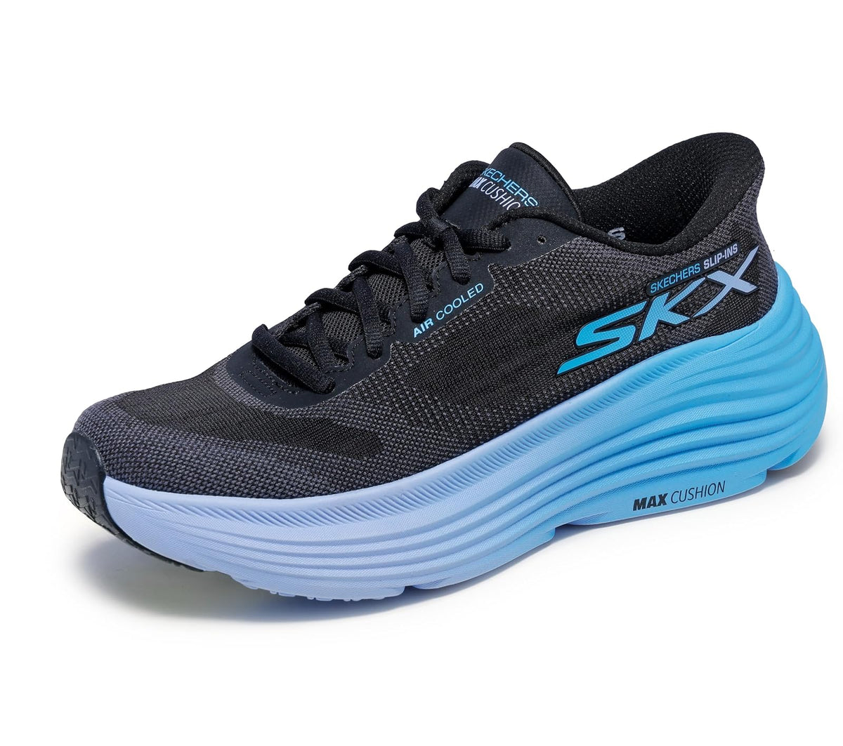Skechers Max Cushioning Endeavour Hallandale Tenis Mujer - 27.0 cm - Negro - Azul