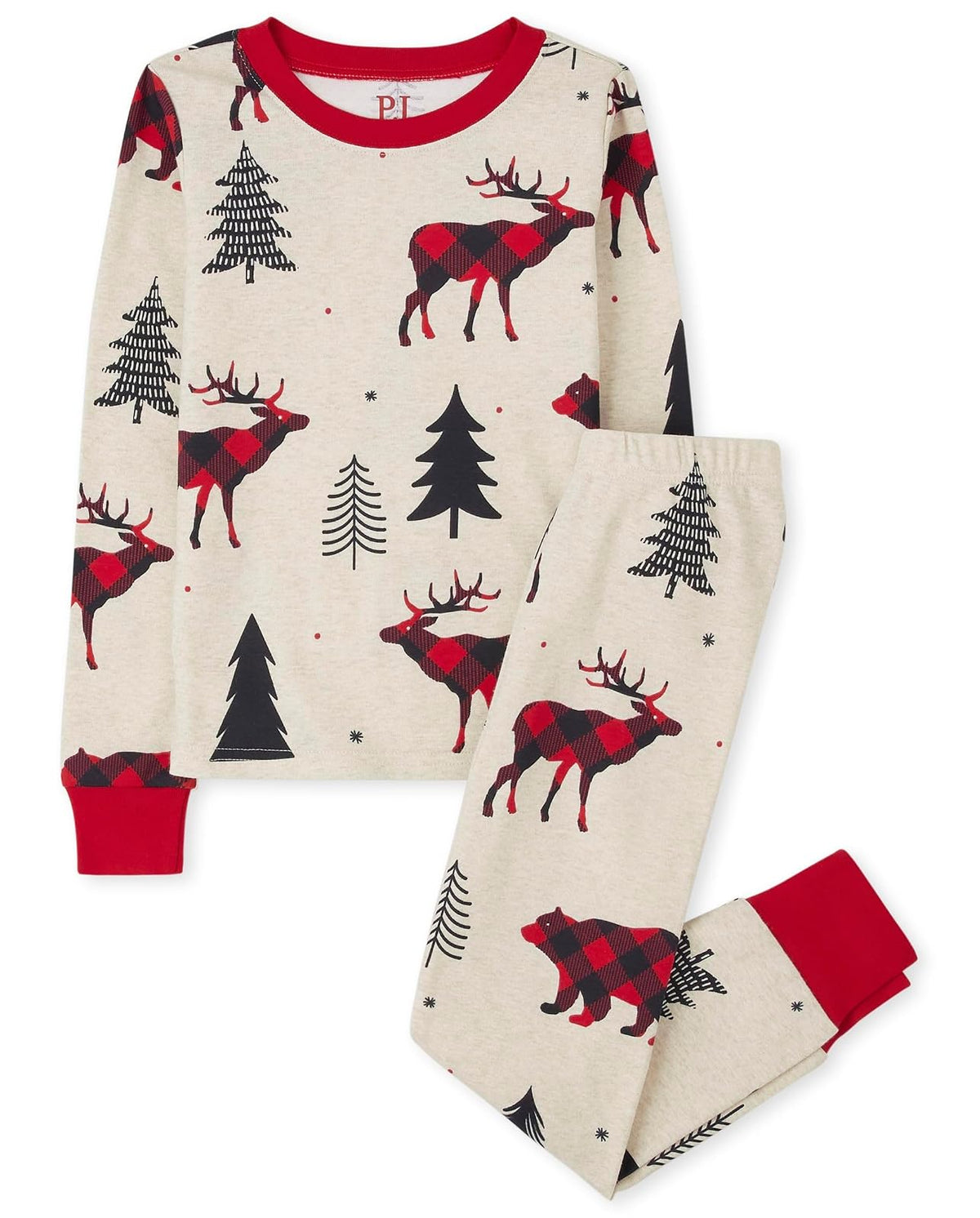 The Children's Place Conjuntos de Pijamas navideños a Juego para la Familia, Ajuste cómodo, 100% algodón, para Adultos, niños Grandes, bebés Juego de Pijama para bebés Unisex
