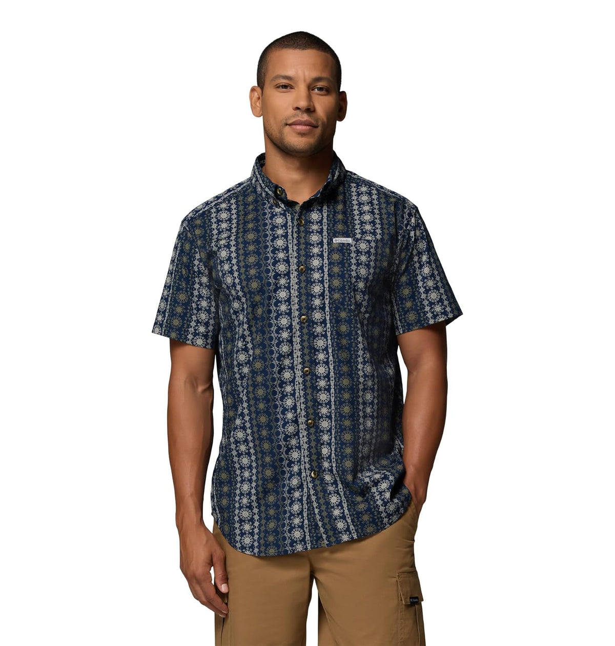 Columbia Rapid Rivers - Camisa de Manga Corta Estampada Camisa de Senderismo para Hombre