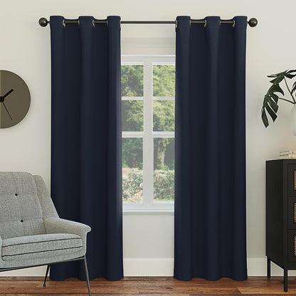 Sun Zero Easton - Cortina Opaca con Ojales, Panel Individual - Marino - 101.6An x 160Al cm (1 Paneles)