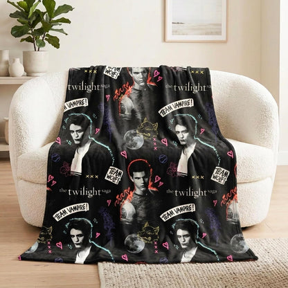 Franco Manta de Felpa Coleccionable con Personajes Licenciados - 46 in x 60 in - Crepúsculo: Team Edward o Team Jacob