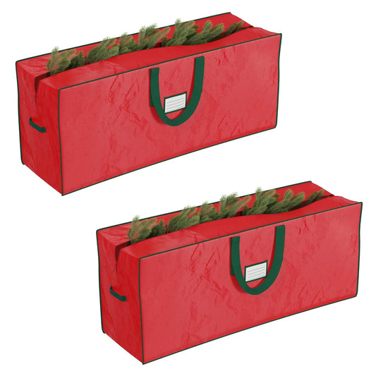 Elf Stor 83-DT5524 Christmas Storage Bags Holiday Large for up to 7.5 Ft Trees | Set of Two | Red