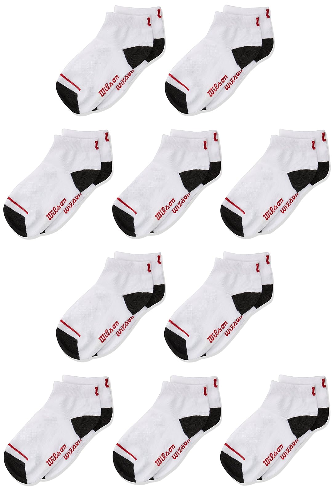 Wilson 10 Piezas Tin para Niños, color Blanco/Negro, Talla MD (19-22 CM), 8813