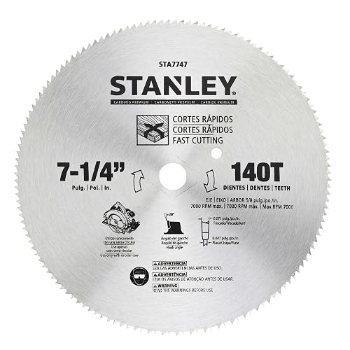 STANLEY Disco para Sierra Circular 7-1/4" (184mm), 140 Dientes, Carburo para Madera, STA7747