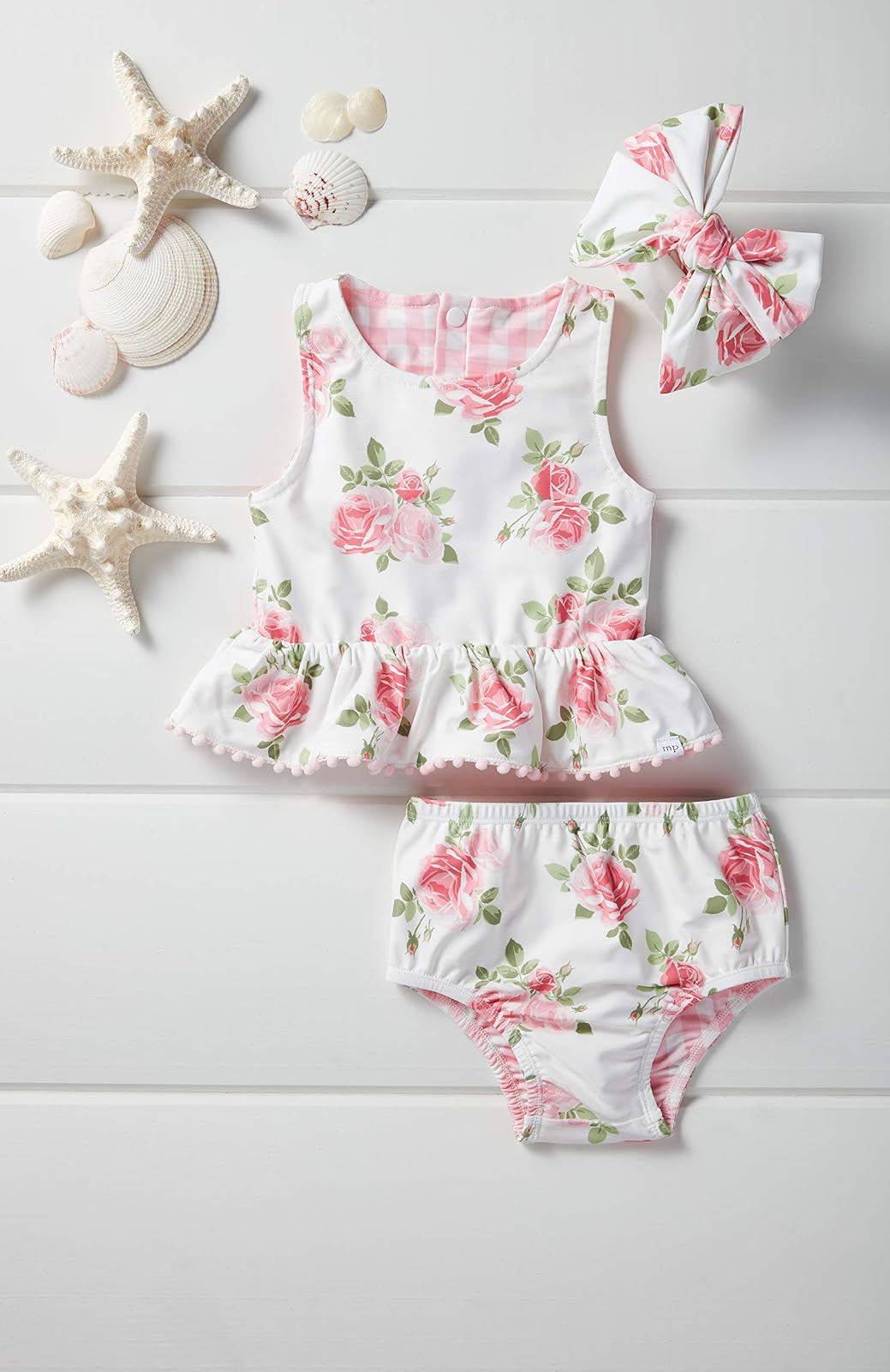 Mud Pie Traje de baño Reversible Rosa Traje DE BAÑO Reversible Rose para Bebé-Niñas
