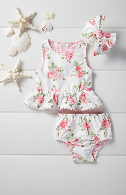 Mud Pie Traje de baño Reversible Rosa Traje DE BAÑO Reversible Rose para Bebé-Niñas