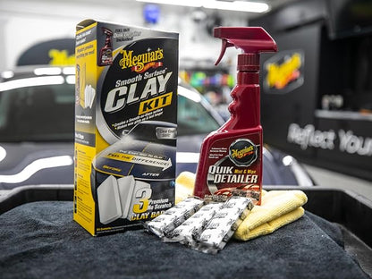 Meguiar's G191700, Smooth Surface Clay Kit, 5 Piezas | Arcilla segura y fácil para un acabado suave como vidrio