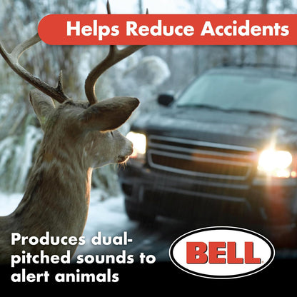 Bell Automotive 22-1-01000-8 Advertencia de Ciervo Negro, Ayuda a Reducir Accidentes, Alerta a Animales, fácil de Instalar