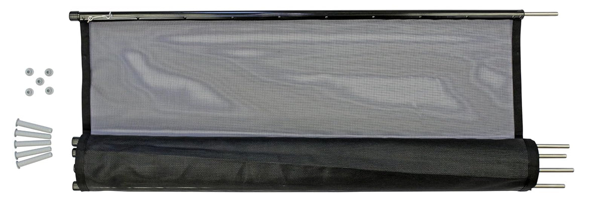 WaterWarden - Valla de Seguridad para Piscina, 4 x 12 pies, Certificado UL según Las Normas de Seguridad ASTM F2286, extraíble, fácil instalación, Red de Malla Protectora Negra con Marcos Negros