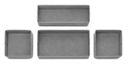 Whitmor 6283-9871 - Juego de 4 organizadores de cajones grises