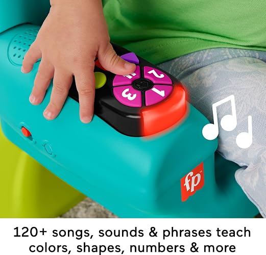 Fisher-Price Ríe y Aprende Silla de Aprendizaje Musical 1+ Años | Detecta cuando el bebé se sienta o levanta; 3 niveles Smart Stages, +120 canciones