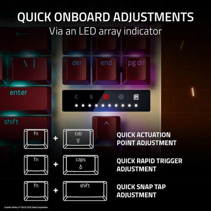 Razer Huntsman V3 Pro TKL Esports Gaming Keyboard: Analog Optical Switches Snap Tap - Rapid Trigger - Adjustable Actuation - Media Keys & Dial - PBT Keycaps - Counter-Strike 2 Edition