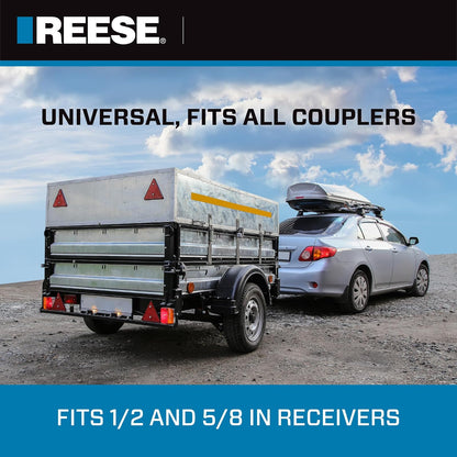 Reese Towpower 7014700 Juego de Bloqueo Combinado de Enganche y acoplador, se Adapta a receptores Cuadrados de 1-1/4 Pulgadas y 2 Pulgadas, diámetro de Pasador de 1/2 Pulgadas y 5/8 Pulgadas