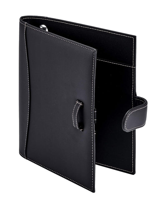 It's Academic - Carpeta de portafolios de piel ejecutivo, carpeta de anillos de 1 pulgada y capacidad de 250 hojas, blocs de notas y documentos de 5.5 x 8.5 pulgadas, 2 trabillas para bolígrafo, piel