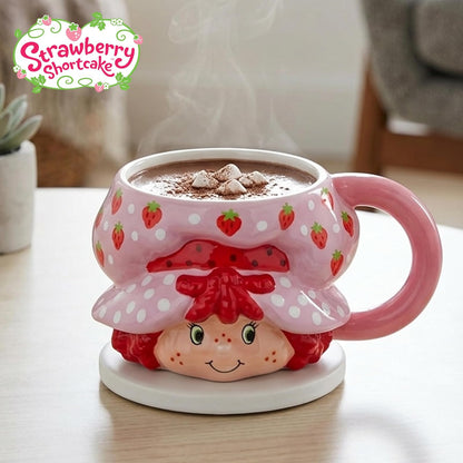 Silver Buffalo Taza de cerámica vintage 3D esculpida con diseño de Shortcake de fresa, 591 ml (20 oz)