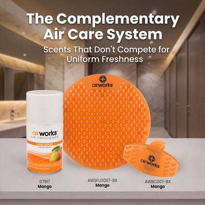 AirWorks AWSFUS007-BX Splash Free Urinal Screen, Mango, 0.22 lb., 8" Height, 6" Width, Orange (Pack of 10)