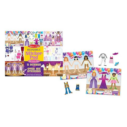 Melissa & Doug Bloc de Autoadhesivos de Prendas de Vestir Reutilizables (5 Fondos, más de 165 calcomanías)